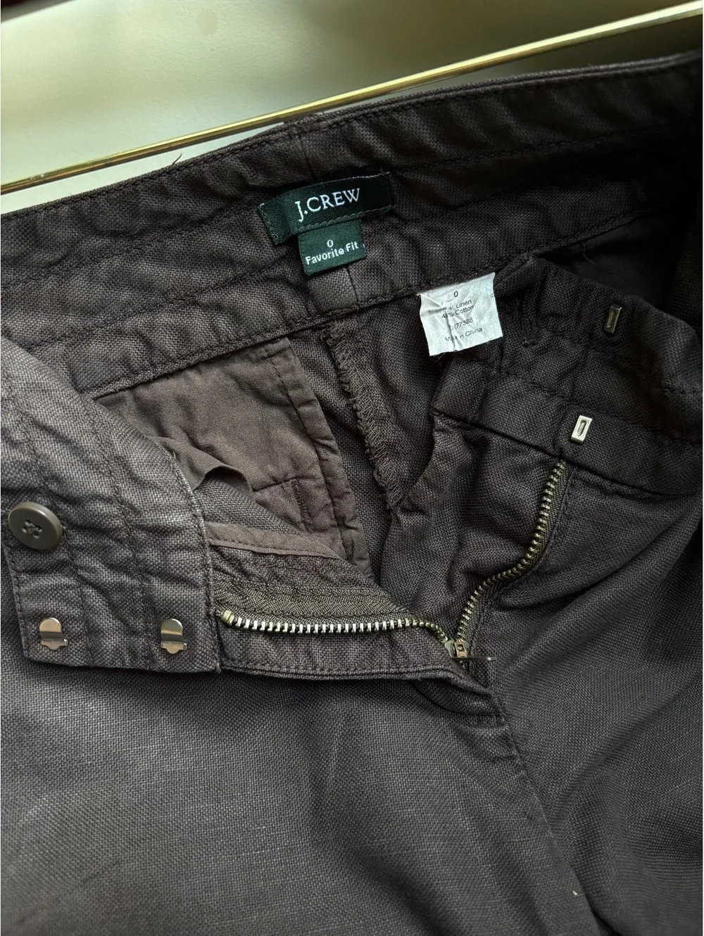 J.Crew Favorite Fit Linen Pants Size 2006 Straight Leg Trousers